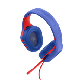 Trust GXT 415SM Zirox Auriculares Gaming Alámbricos Diadema con Micrófono Boom, Circumaural, Conector 3.5mm, Control de Volumen, Azul y Rojo