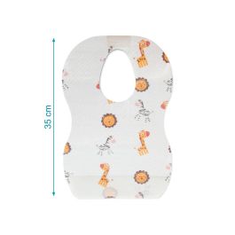 KioKids Baberos Desechables de Un Uso en Celulosa con Bolsillo Recoge-Migas, Multicolor, +6 Meses, 10 Unidades