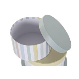 DKD Home Decor Caja Atlantico Set de 10 Azul Marino Blanco 37.5 x 18 x 37.5 cm