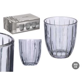 Vivalto Vaso de Agua de Vidrio con Rayas, 300 ml, Gris Humo - Ideal para Uso Diario y Decoración (Set de 24) Precio: 22.58999941. SKU: B169ACC2EN