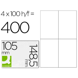 Q-connect KF10660 Etiquetas Adhesivas 105x148,5 mm para Fotocopiadora Láser Ink-jet, Caja 100 Hojas DIN A4 Precio: 8.68999978. SKU: B1GKLPSJ4D