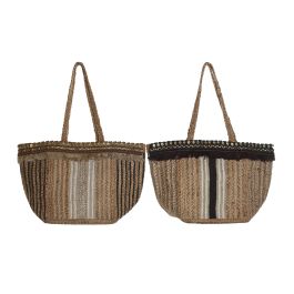 DKD Home Decor Bolso Mediterraneo Crema Marron 23 x 33 x 50 cm Coleccion Moda Yute (2 Unidades) Precio: 58.88999941. SKU: B18KWREJHL