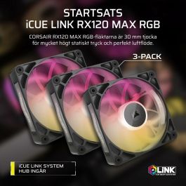 Corsair CO-9051034-WW Kit de inicio de triple ventilador iCUE LINK RX120 RGB Max para Refrigeración de PC