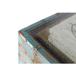 GINER Y COLOMER Mesa de Centro Madera de Mango Azul Blanco Envejecido 120 cm