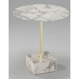 Mesita Auxiliar Moderno DKD Home Decor Blanco Dorado 45 x 50 x 45 cm
