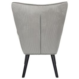 Home Deco Factory Butaca Sillón Giulia Gris de Acero con Patas de Madera y Tapizado de Poliéster 68x75x96 cm