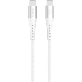 4smarts 541452 Cable USB-C a USB-C PrimeCord, Carga Rápida 60W, 1.5m, Blanco