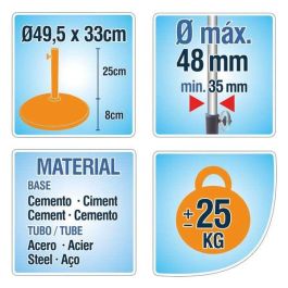 Base para Sombrilla Aktive 50 x 34 x 50 cm Cemento Acero