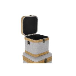 Caja Scandi DKD Home Decor Gris 40 x 42 x 40 cm Set de 3