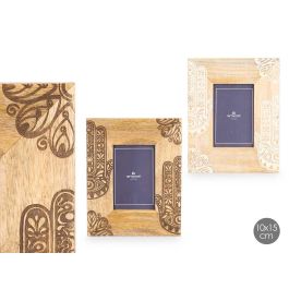 Portafotos Hamsa 10x15 cm - Madera y Vidrio - Blanco/Natural - Giftdecor (6 Unidades) Precio: 33.4999995. SKU: B1HGFE368N