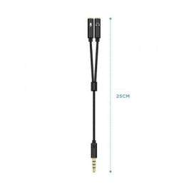 Aisens Cable Adaptador Audio Jack 3.5mm 4 Pines-M a 2xJack 3.5mm 3 Pines-H, Negro, 25 cm Aisens Cable Adaptador Audio Jack 3.5mm 4 Pines-M a 2xJack 3.5mm 3 Pines-H, Negro, 25 cm