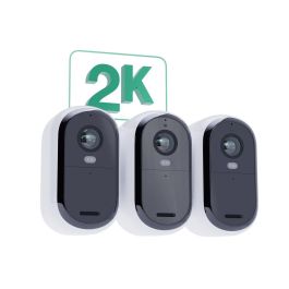 Arlo ARL1716507100797 Pack 3 Cámaras Vigilancia Esenciales 2K con 3 Paneles Solares