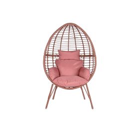 DKD Home Decor Sillón de Terraza y Jardín de Ratán Sintético Terracota Blanco 65x151x90 cm con Cojines