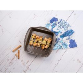 Pyrex Fuente Cuadrada Asimetria Acero 24x24 cm | Antiadherente Horno 250° Lavavajillas Frigorífico Congelador Fácil Limpieza