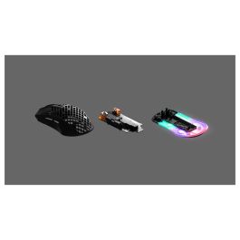 SteelSeries Aerox 3 2022 - Ratón Gaming Inalámbrico, Óptico 8500 DPI, 59g, RGB, USB-C, IP54, Negro