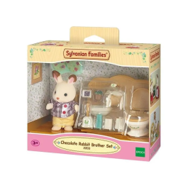Sylvanian Families Set de Accesorios de Baño para Conejos Chocolate con Figura y Accesorios