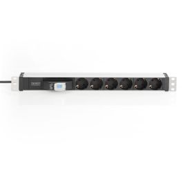 Digitus Regleta de Enchufes 6 Tomas 19" para Rack 1U de Aluminio con Interruptor de Protección