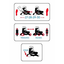 Paw Patrol Patines en Línea Dos en Uno PAW3496274503014 Tri Skate Roller 3 Ruedas Talla Ajustable 27-30