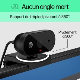 HP 53X26AA Webcam 320 Full HD 1080p con Micrófono Integrado, Gran Angular 66º, Cubierta de Privacidad, Rotación 360º, Works With Chromebook