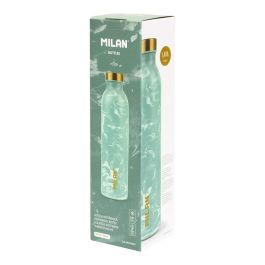 Milan Botella Isotérmica Serie Lava de Acero Inoxidable 0,59L Verde. Mantiene 12h caliente/24h fría. Tapón rosca hermético. Base antideslizante.