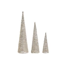 Cono Navidad Moderna DKD Home Decor Blanco Natural 20 x 80 x 20 cm Set de 3 Cono Navidad Moderna DKD Home Decor Blanco Natural 20 x 80 x 20 cm Set de 3