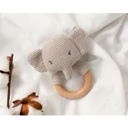 Elefante 13 cm Sonajero Gris Algodón