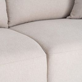 Sofá 3 Plazas Crema Tejido-Madera 210 X 96 X 86 cm