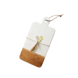 DKD Home Decor Tabla de Cortar Cocina Urban de Mármol y Madera de Acacia Blanco Natural 38x23x2 cm - Set de 2 Precio: 12.79000008. SKU: B1D9T7PQFG