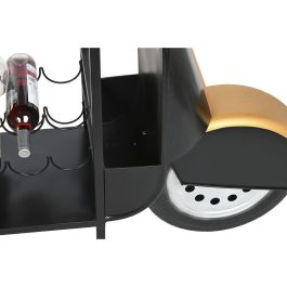 DKD Home Decor Botellero Urban Moto Negro y Dorado de Hierro y Abeto 36 x 92 x 134 cm