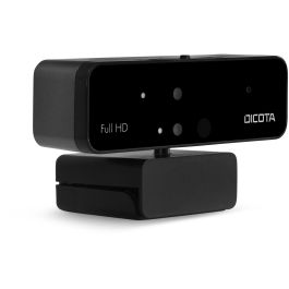 Dicota Webcam PRO Reconocimiento Facial Windows Hello Full HD 1080p Micrófono Omnidireccional Plug & Play con Cubierta de Privacidad