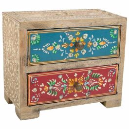 Caja-Joyero Alexandra House Living Multicolor Natural Madera de mango Madera MDF 10 x 15 x 18 cm 2 cajones