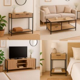 Versa Mesa Auxiliar Nashville 40x53 cm - Madera MDF y Metal Versa Mesa Auxiliar Nashville 40x53 cm - Madera MDF y Metal