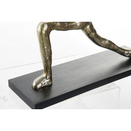 DKD Home Decor Figura Indio Yoga Dorado Negro de Aluminio y MDF 10x35x33 cm, Set 3 Unidades Decoración Surtida