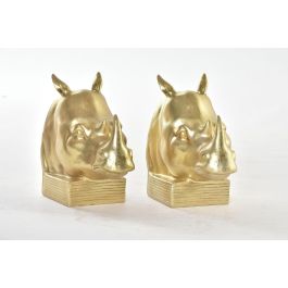 DKD Home Decor Sujetalibros Colonial Dorado Set de 2 7.5 x 14.5 x 15 cm