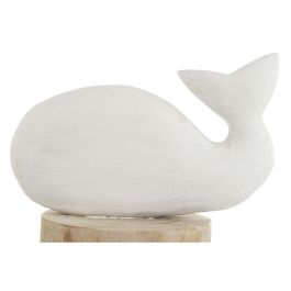 Figura Decorativa Home ESPRIT Blanco Natural Ballena Mediterráneo 17 x 10 x 28 cm