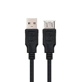 Cable Alargador USB 2.0 Nanocable 10.01.0203-BK/ USB Macho - USB Hembra/ 1.8m/ Negro