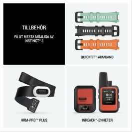Garmin Instinct 3 Smartwatch AMOLED 1.2" Pantalla Táctil GPS Multibanda SatIQ 45 mm Resistente Monitor de Salud y Linterna Negro