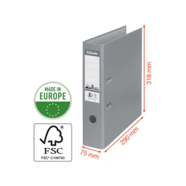 Esselte N1 Archivador de Palanca Din A4 Lomo 75 mm Carton Forrado Negro