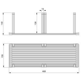 Emuca Portaplatos vertical Orderbox para cajón, 159x468mm, Aluminio y Plástico, Gris antracita