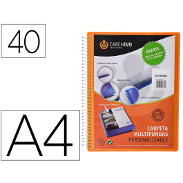 Carchivo Archivex Carpeta Archivador Polipropileno Canguro Naranja Escaparate con Espiral, 40 Fundas, Cierre Gomas, DIN A4 Precio: 13.95000046. SKU: B1CW44BDMG