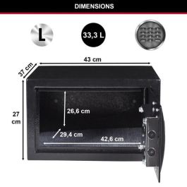 MASTER LOCK Safe con combinación electrónica programable - Negro y gris metalizado MASTER LOCK Safe con combinación electrónica programable - Negro y gris metalizado