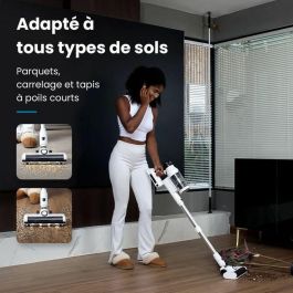 Eziclean EZI3760372558383 Aspiradora sin cable Cyclomax R22, 500W de potencia, 35 kPa succión, 52 minutos autonomía, Blanco