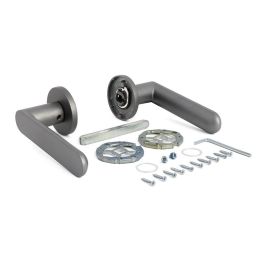 Juego De Manivelas Con Roseta Aluminio. Modelo Shape 1320 Ø50 Acabado Antracita Jandel Juego De Manivelas Con Roseta Aluminio. Modelo Shape 1320 Ø50 Acabado Antracita Jandel