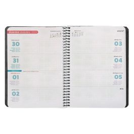 Agenda Espiral Antartik Pattern A6+ 2025 Semana Vista Color Negro Papel 80 gr