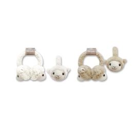 DKD Home Decor Orejera Kids Colección Ovejitas Poliéster Blanco y Marrón Claro 14x20x18 cm (4 Unidades) Precio: 17.14086. SKU: B17H665JCC