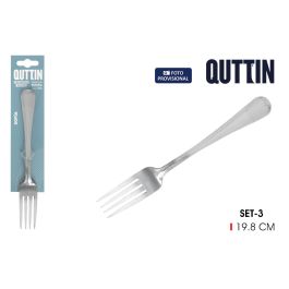 Inde Set 3 Tenedores de Mesa "Sofia" de 2 mm - 19.8 x 2.7 cm (12 Cajas)