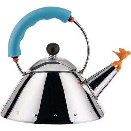 Alessi Tetera Azul 100 cl Michael Graves 9093/1 LAZ - Apto para Inducción, Acero Inoxidable 18/10, Diseño con Pajarito Precio: 106.78999958. SKU: B13ACAF26Z