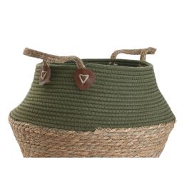 DKD Home Decor Cesta de Almacenamiento Fibra Algodón Verde Natural 41 x 37 x 41 cm Set de 3