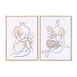 Cuadro Scandi DKD Home Decor Blanco Beige 3.5 x 70 x 50 cm (2 Unidades)
