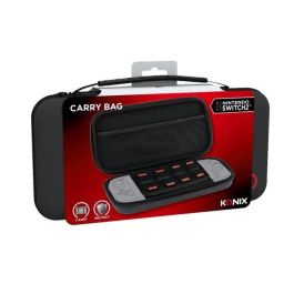 Konix 3328170304351 Estuche protector y de transporte para Consola Nintendo Switch 2, con red para accesorios y 8 compartimentos para juegos, Negro